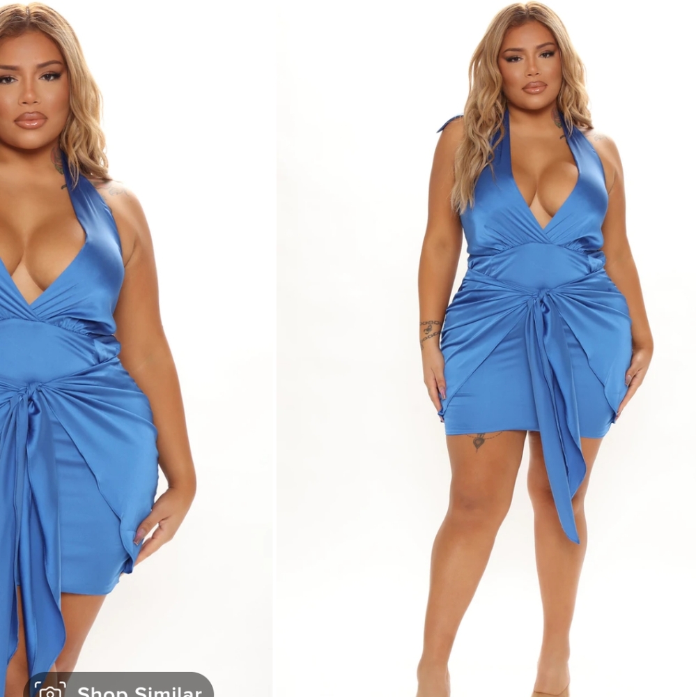 FN Blue Halter Dress - Picture 3 of 6